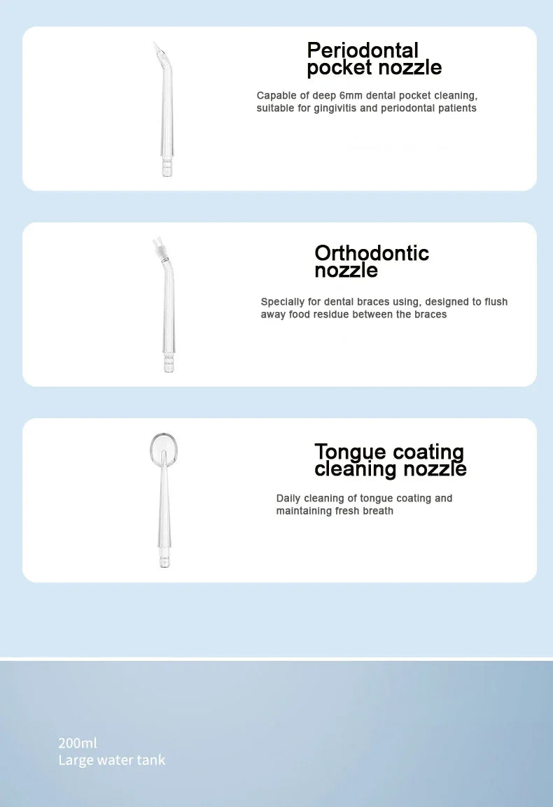 Smart Water Flosser – Deep Cleaning, 3 Modes & 4 Tips
