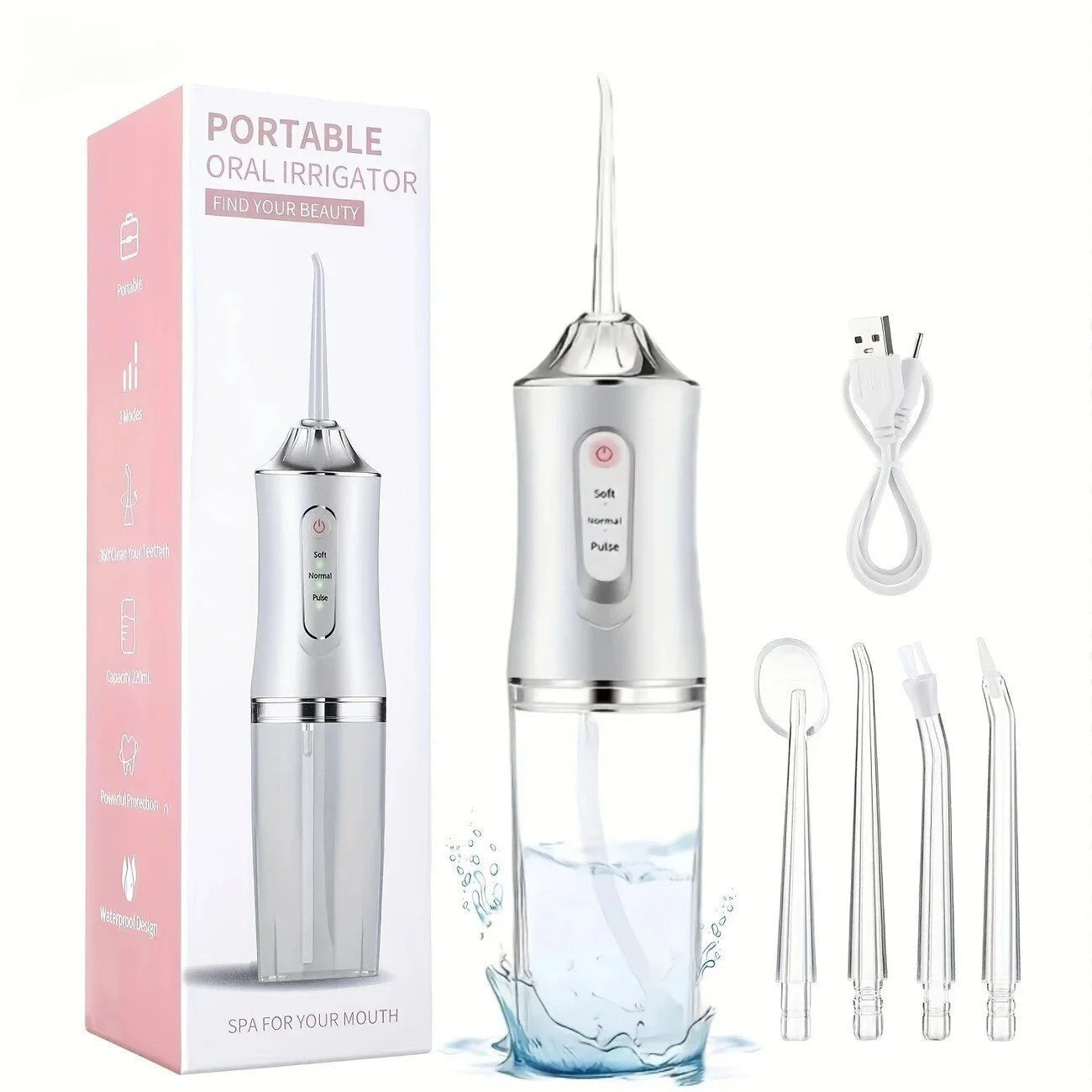 Smart Water Flosser – Deep Cleaning, 3 Modes & 4 Tips